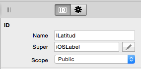 Asignación de nombre en etiqueta para ejemplo iOSLocation.