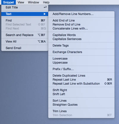Snippery: Text Edition features