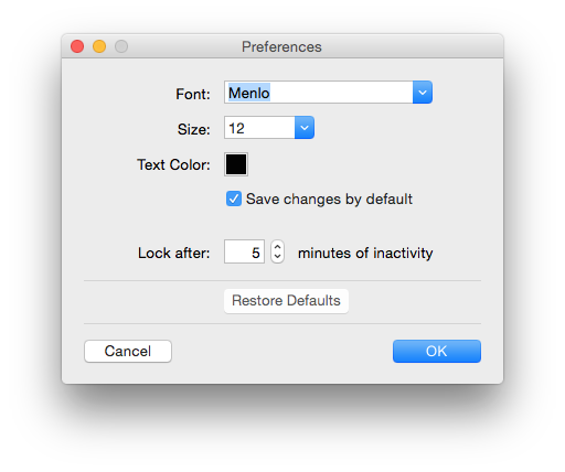 Idle time option in Preferences Window for Lock feature Security Improvement: Idle time option in Preferences Window for Lock feature